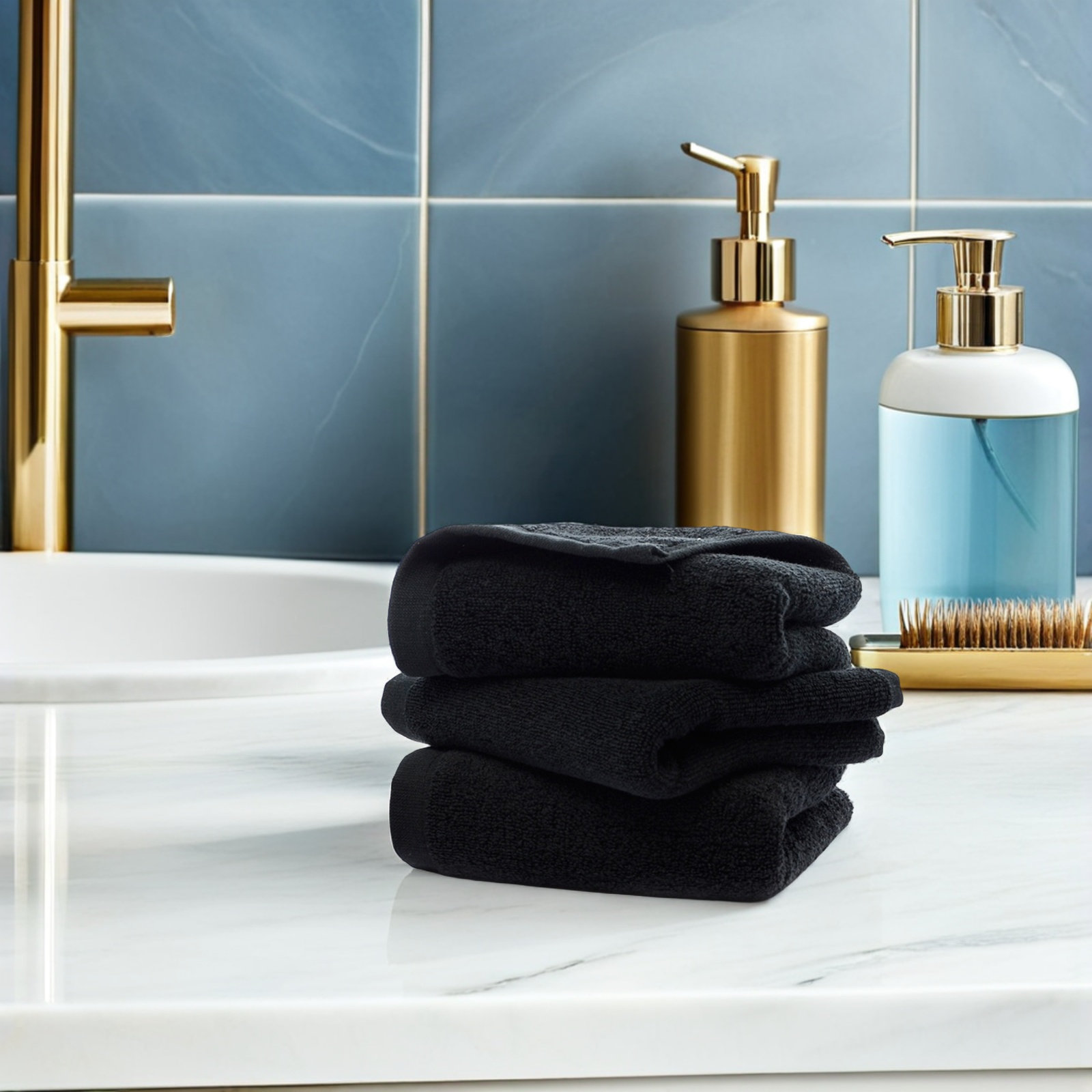Black 35x75cm Pure Cotton Hand - Spa Towel review and price