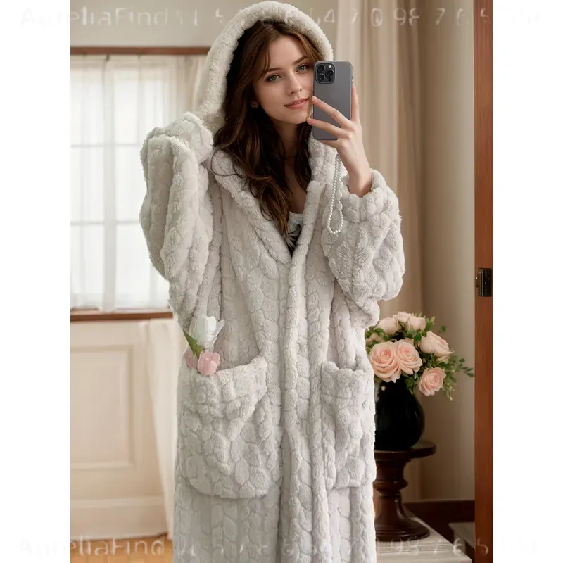 Women's Flannel Robe Autumn Wi - Bathrobe review and price